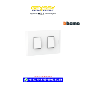 Interruptor de 3 vías doble 10AX-250V blanco c_placa blanco Bticino